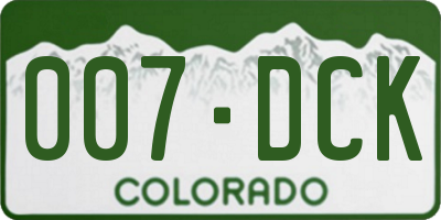 CO license plate 007DCK