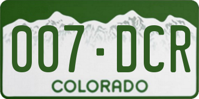 CO license plate 007DCR
