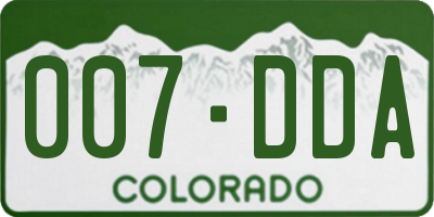 CO license plate 007DDA