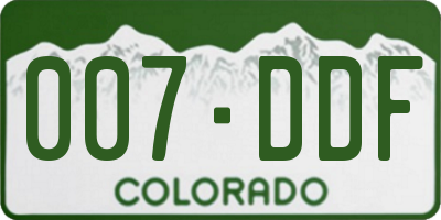 CO license plate 007DDF
