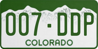 CO license plate 007DDP