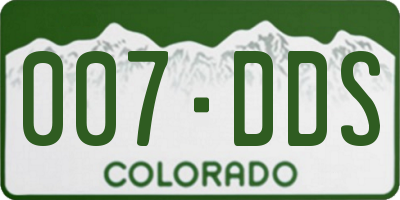 CO license plate 007DDS