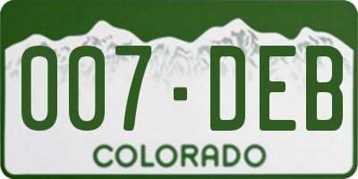 CO license plate 007DEB