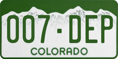 CO license plate 007DEP