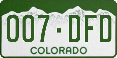 CO license plate 007DFD