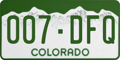 CO license plate 007DFQ