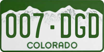 CO license plate 007DGD