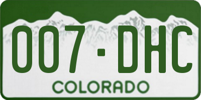 CO license plate 007DHC
