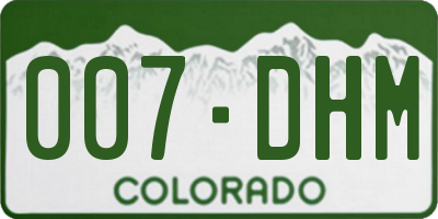 CO license plate 007DHM
