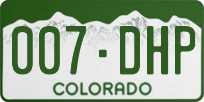 CO license plate 007DHP