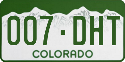 CO license plate 007DHT