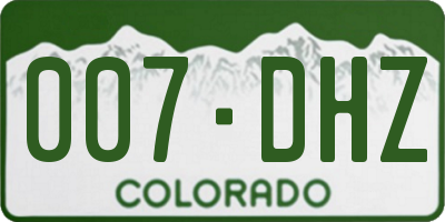 CO license plate 007DHZ