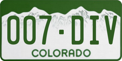 CO license plate 007DIV