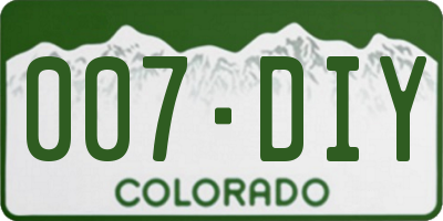 CO license plate 007DIY