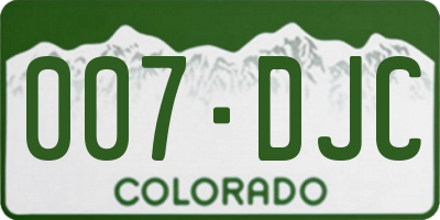 CO license plate 007DJC
