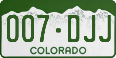 CO license plate 007DJJ