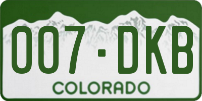CO license plate 007DKB