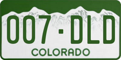 CO license plate 007DLD