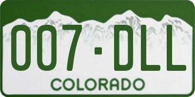 CO license plate 007DLL