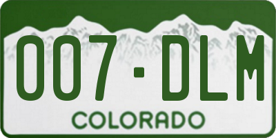 CO license plate 007DLM