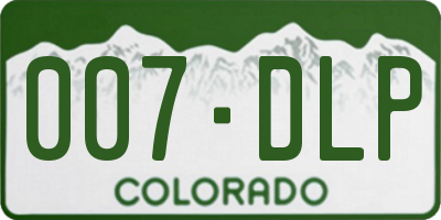 CO license plate 007DLP