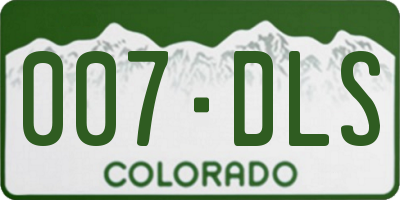 CO license plate 007DLS