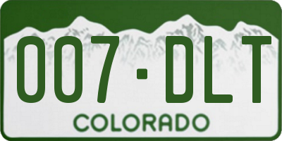 CO license plate 007DLT