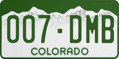 CO license plate 007DMB