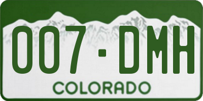 CO license plate 007DMH