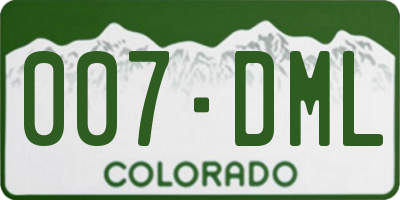 CO license plate 007DML