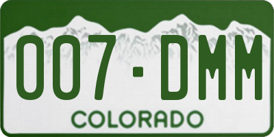 CO license plate 007DMM