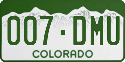 CO license plate 007DMU