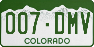 CO license plate 007DMV