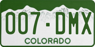 CO license plate 007DMX