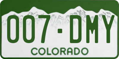 CO license plate 007DMY