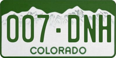 CO license plate 007DNH