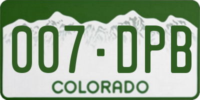 CO license plate 007DPB