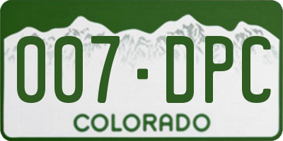 CO license plate 007DPC