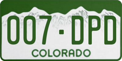 CO license plate 007DPD