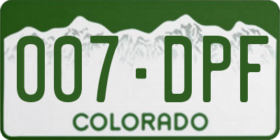 CO license plate 007DPF