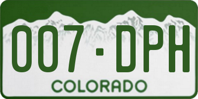 CO license plate 007DPH