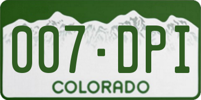 CO license plate 007DPI