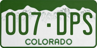 CO license plate 007DPS