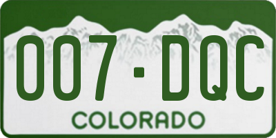 CO license plate 007DQC