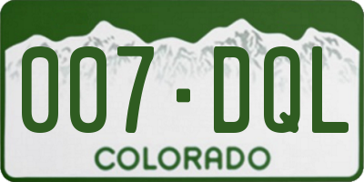 CO license plate 007DQL