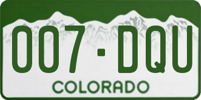 CO license plate 007DQU