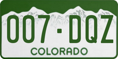 CO license plate 007DQZ