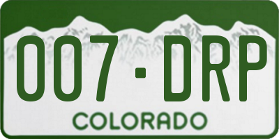 CO license plate 007DRP