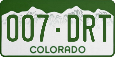 CO license plate 007DRT