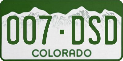 CO license plate 007DSD